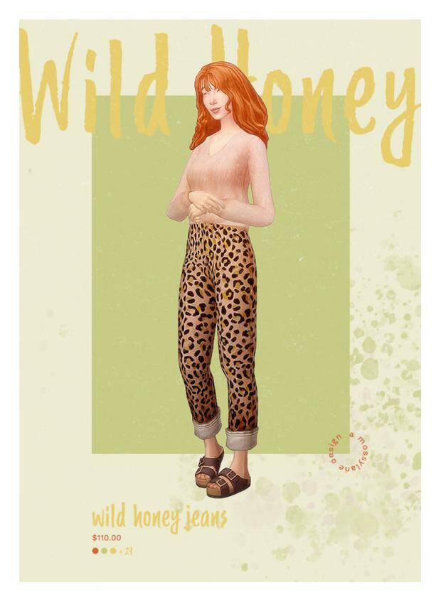 wild honey jeans by Moss для Симс 4. Скачать мод