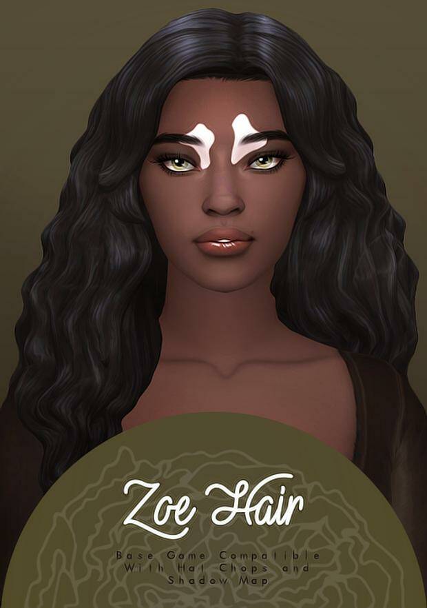 Zoe Hair by IsJao для Симс 4. Скачать мод