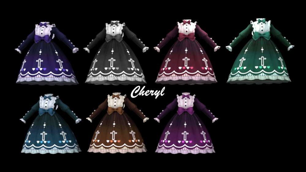 【Cheryl 】 - Cross Lolita dress для Симс 4. Скачать мод