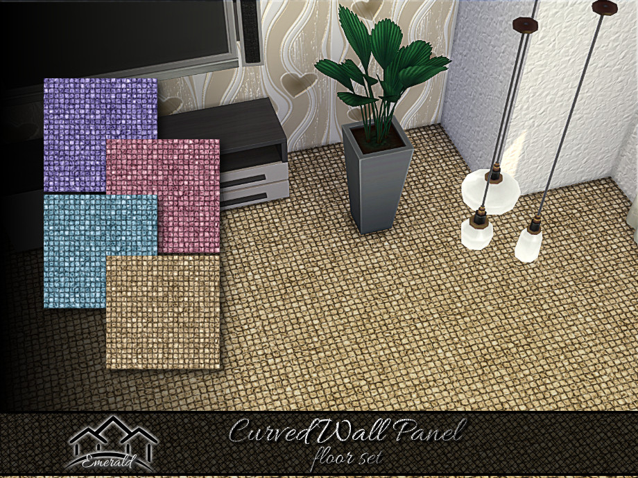 Curved Wall Panel floor set by emerald для Симс 4. Скачать мод