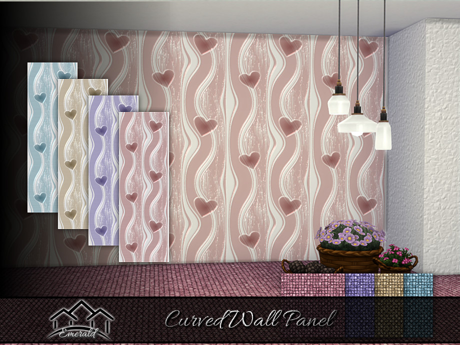 Curved Wall Panel wall by emerald для Симс 4. Скачать мод