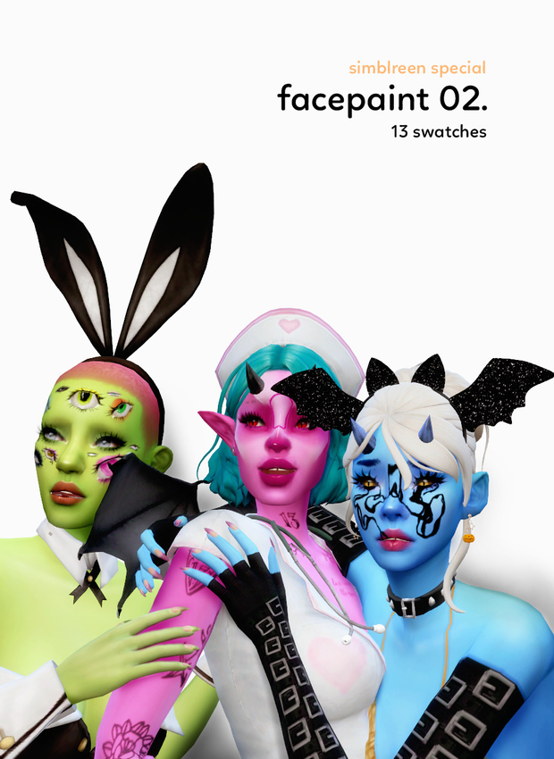 Грим "♡｡facepaint 02 (TBT)°♡" для Симс 4 для Симс 4. Скачать мод