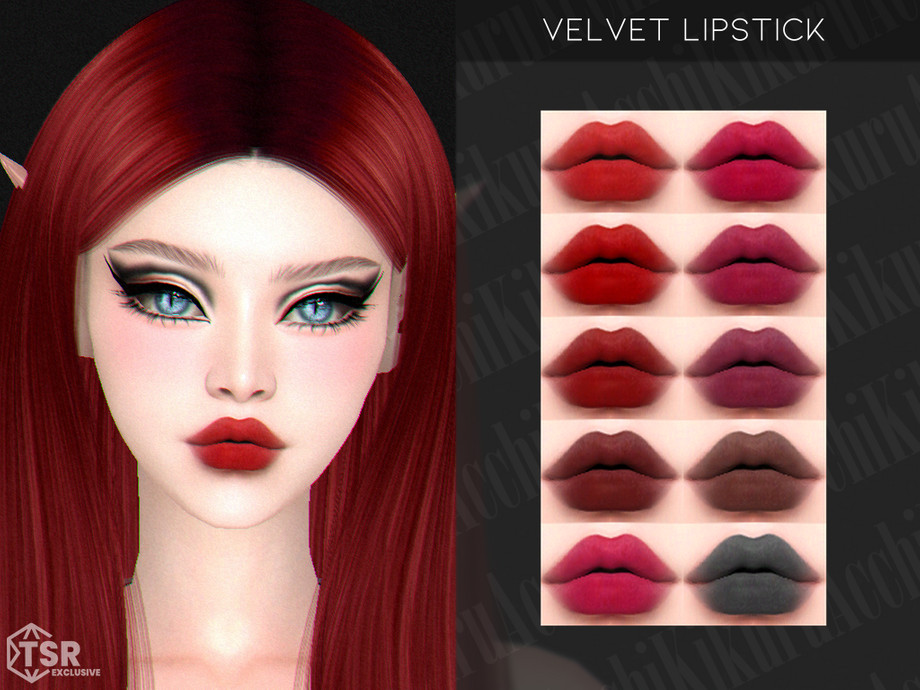 Губная помада "Velvet Lipstick" для Симс 4. Скачать мод