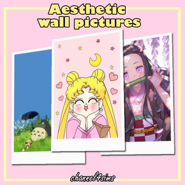 Картины "Aesthetic wall pictures" для Симс 4. Скачать мод