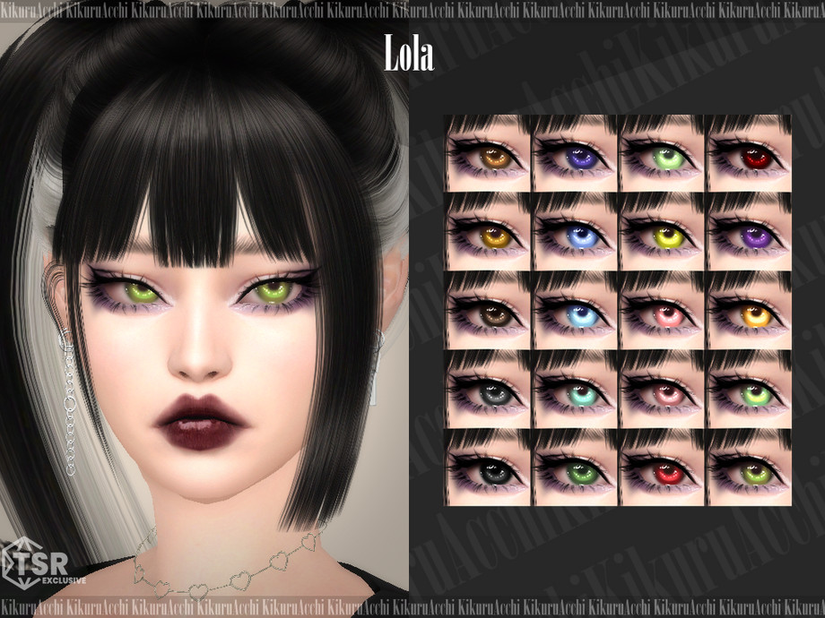 Линзы "Lola Eyecolor" от автора Kikuruacchi для Симс 4. Скачать мод