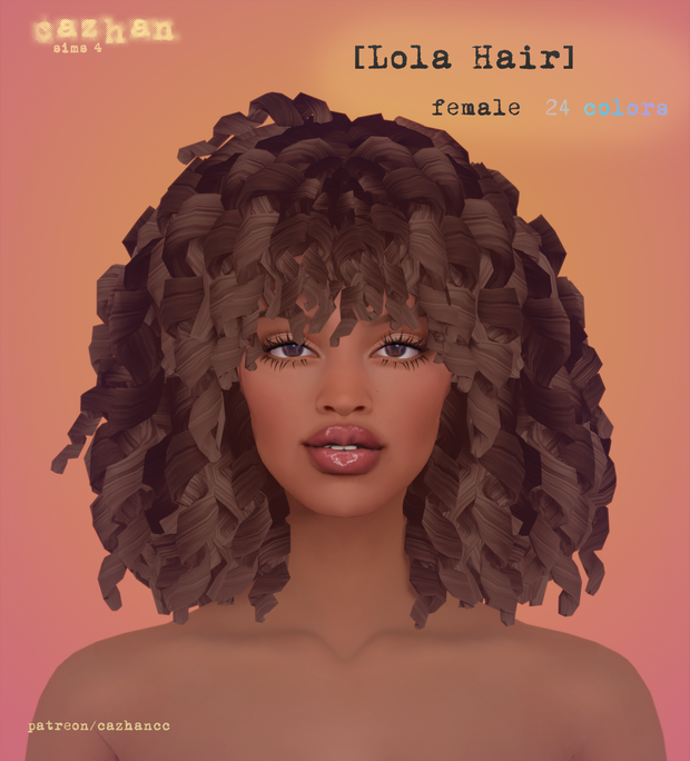 [Lola] hair by:ᴄᴀᴢʜᴀɴ для Симс 4. Скачать мод