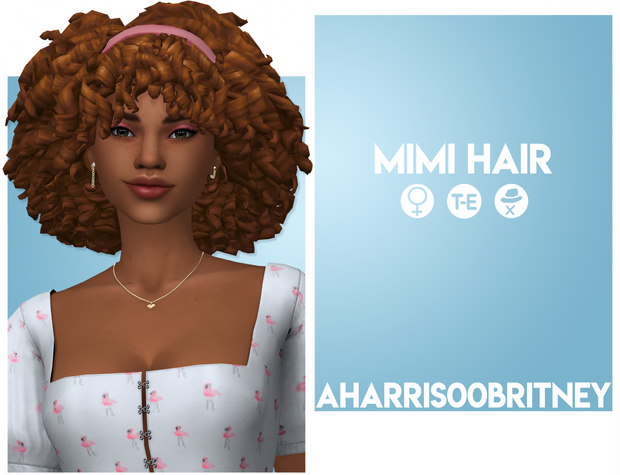 Mimi Hair by:aharris00britney для Симс 4. Скачать мод