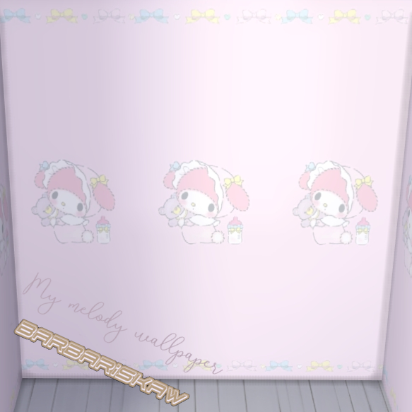 MY MELODY WALLPAPER by barbariskaw ⟡ для Симс 4. Скачать мод