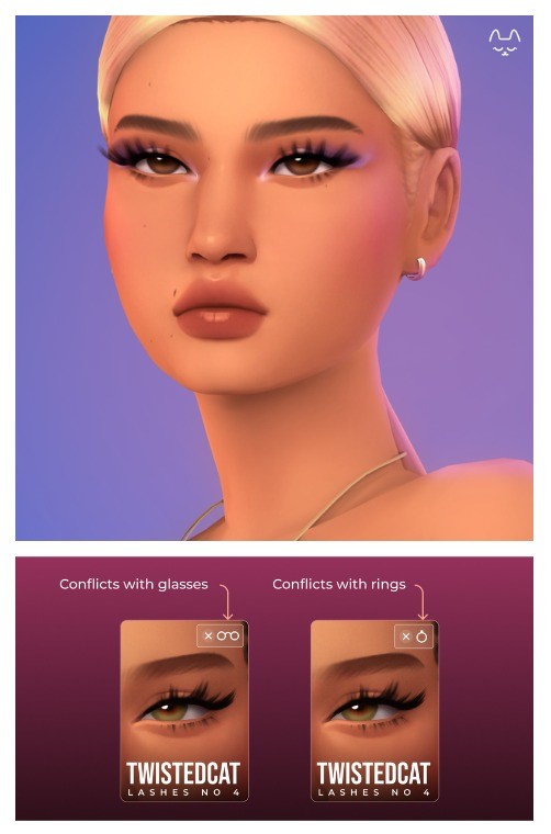 Обновленные Ресницы "Twistedcat updated lashes(9 items)" для Симс 4 для Симс 4. Скачать мод