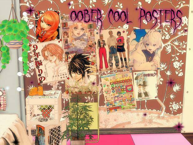 Постеры "OOßER COOL POSTERS" от автора Giggle Coffin для Симс 4. Скачать мод