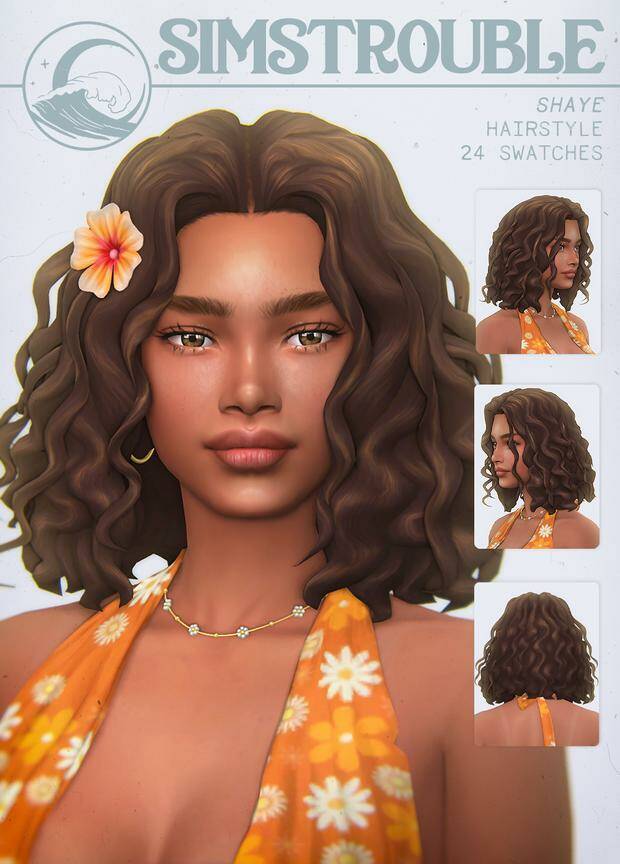 Причёска "Shaye Hairstyle (Unisex)" от автор simstrouble для Симс 4. Скачать мод