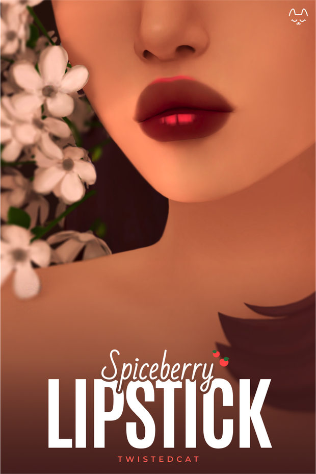 Пряно-ягодная помада "🍓Spiceberry Lipstick🍒" для Симс 4 для Симс 4. Скачать мод