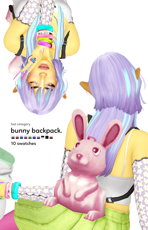 Рюкзак кролик "✮｡bunny backpack°✩" для Симс 4 для Симс 4. Скачать мод