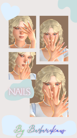 Soft nails by Barbariskaw 💅 для Симс 4. Скачать мод