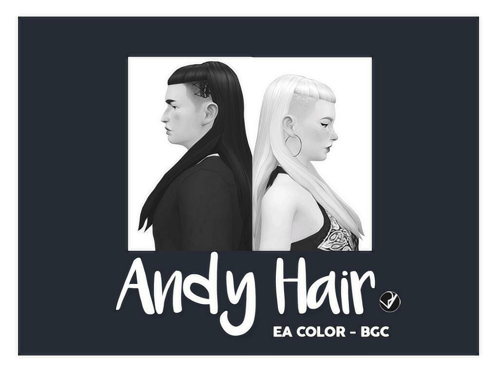 Стрижка "Andy Hair" для Симс 4. Скачать мод