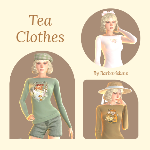 TEA CLOTHES by Barbariskaw для Симс 4. Скачать мод