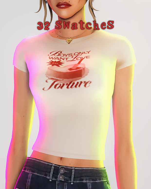 Женская футболка "t-shirt recolors ₊˚⊹ᰔ" для Симс 4 для Симс 4. Скачать мод