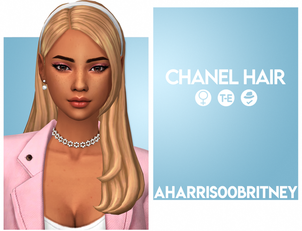 Chanel Hair by aharris00britney для Симс 4. Скачать мод