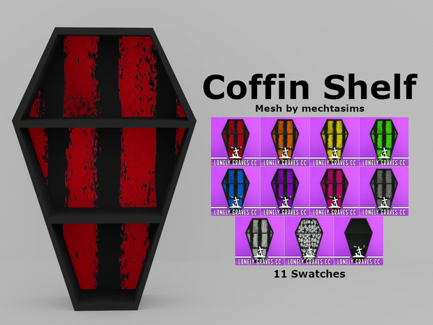 Coffin Shelf для Симс 4. Скачать мод