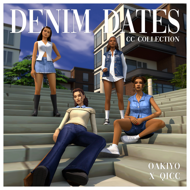 Коллекция Denim Dates часть №1 by oakiyo для Симс 4. Скачать мод