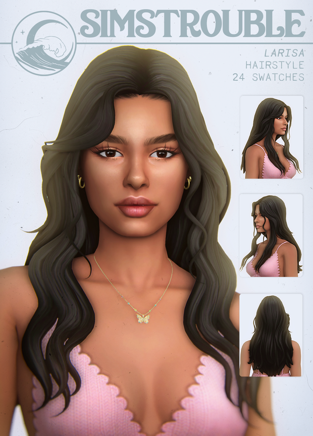 Larisa Hairstyle by simstrouble для Симс 4. Скачать мод