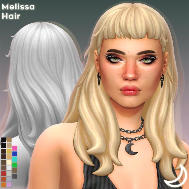 MELISSA HAIR BY IMVIKAI для Симс 4. Скачать мод