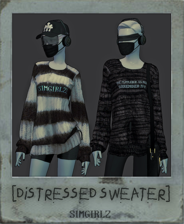 SIMGIRLZ [DISTRESSED SWEATER] для Симс 4. Скачать мод