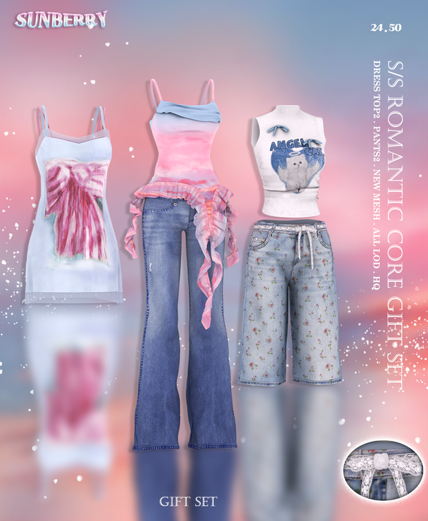 [SUNBERRY] GIFT SET _S/S Romantic Core SET для Симс 4. Скачать мод