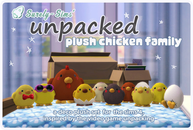 Unpacked Chickens as Collectibles - от авторов Waffle и SurelySims для Симс 4. Скачать мод