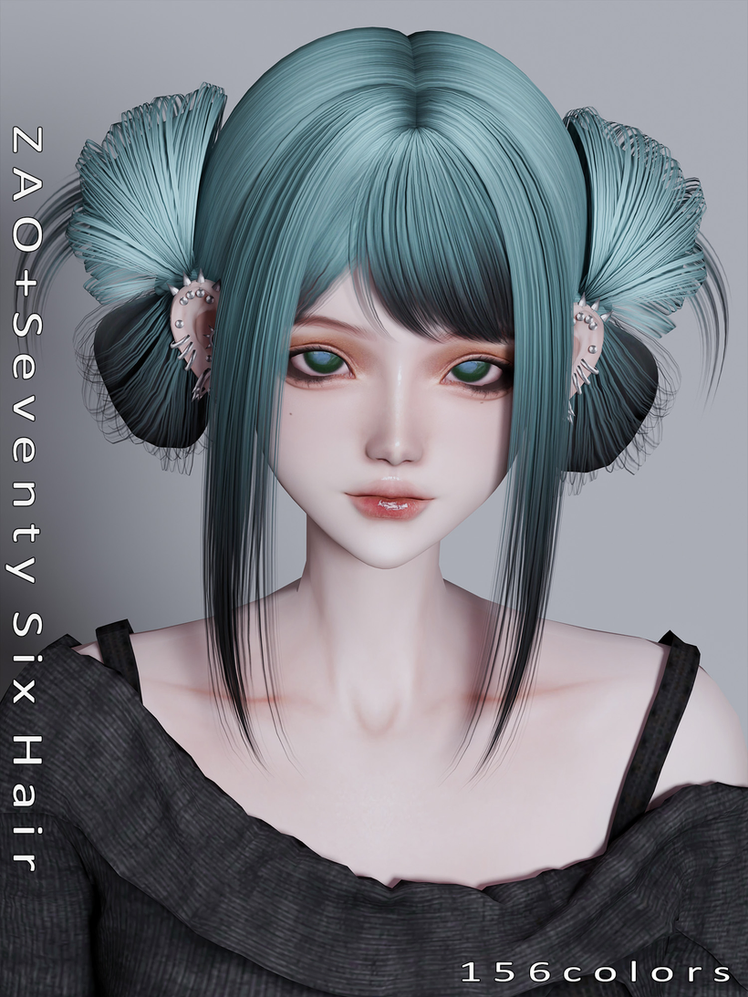 [ZAO] Seventy Six Hair для Симс 4. Скачать мод