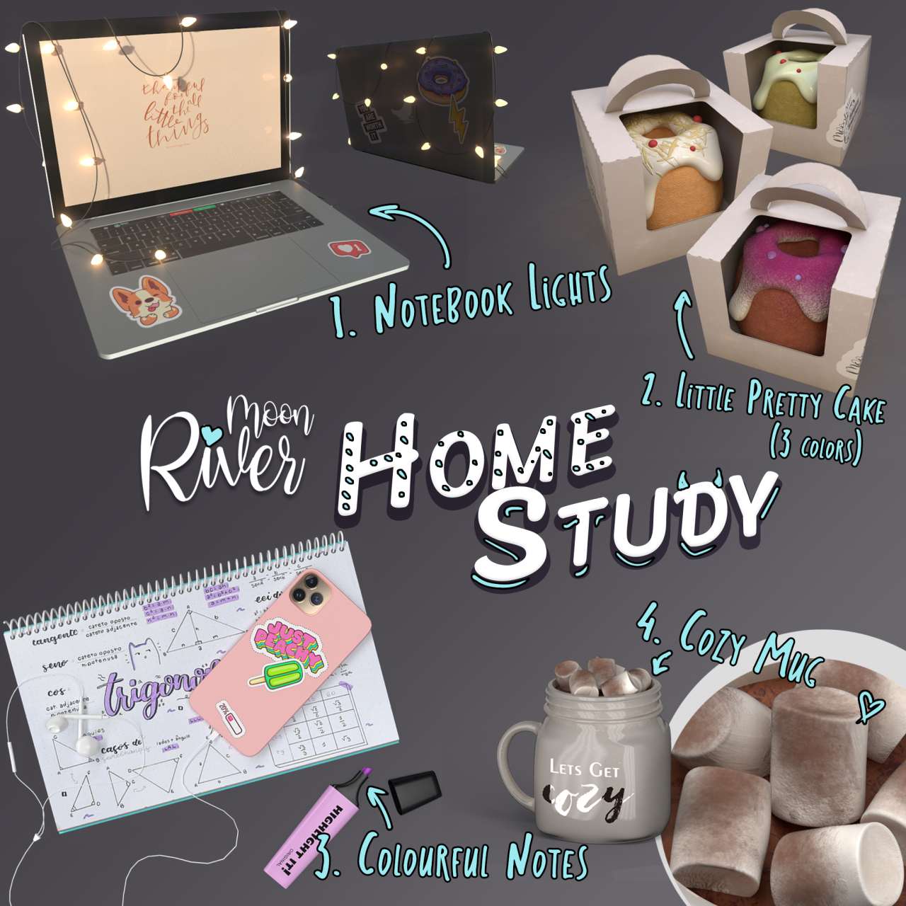 Набор Home Study by MoonRiver для Симс 4. Скачать мод