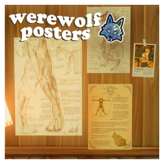 Постер "werewolf posters" для Симс 4 для Симс 4. Скачать мод