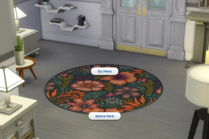 Garden Pattern Round Dance Rug #1 Samtuse963