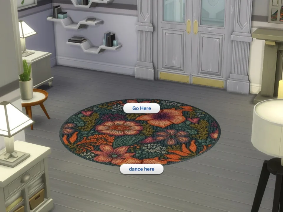 Garden Pattern Round Dance Rug #1 Samtuse963