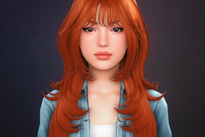 Sophia Hair, Ombre/Calico Overlay, and Flower Accessory