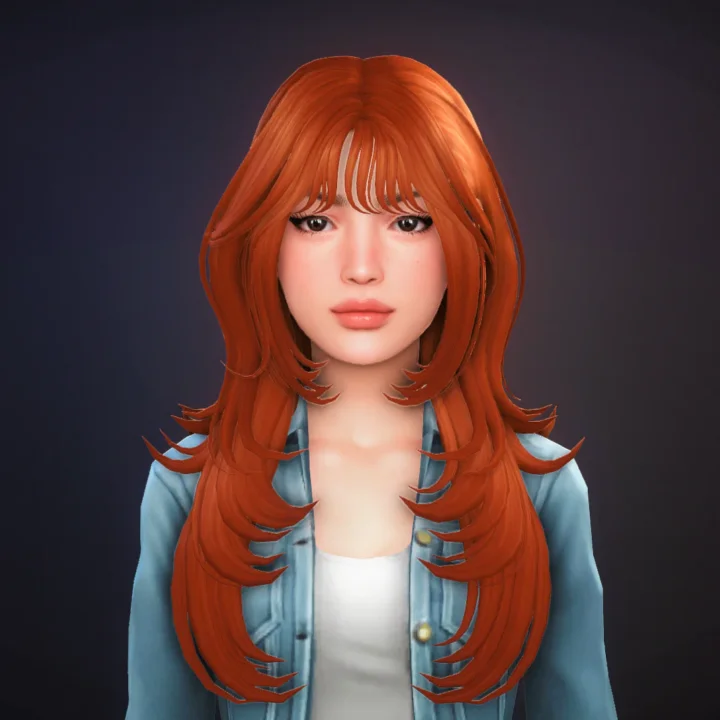 Sophia Hair, Ombre/Calico Overlay, and Flower Accessory