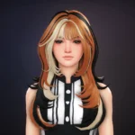 Sophia Hair, Ombre/Calico Overlay, and Flower Accessory