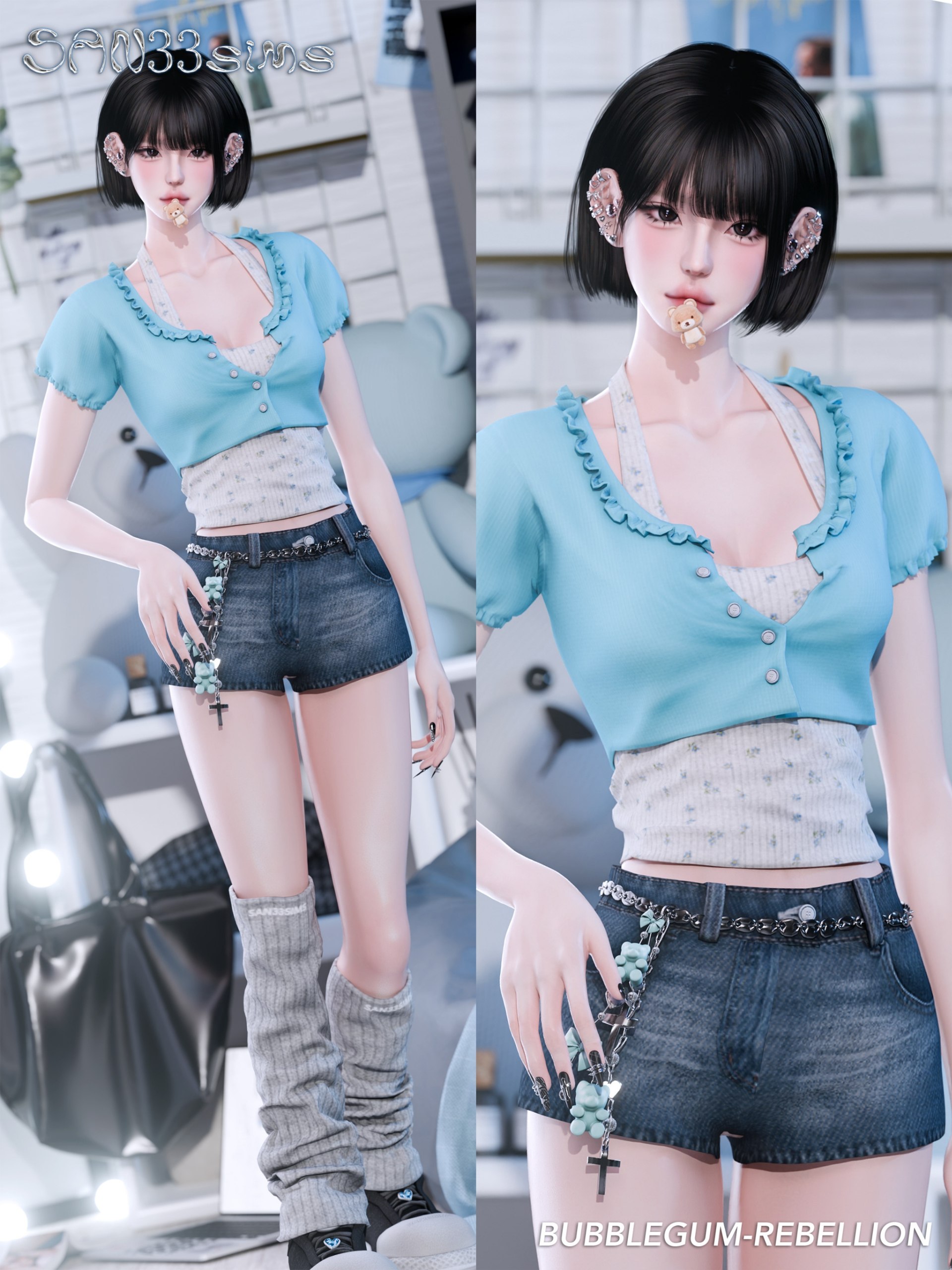 Сет одежды 𝐁𝐮𝐛𝐛𝐥𝐞𝐠𝐮𝐦 𝐑𝐞𝐛𝐞𝐥𝐥𝐢𝐨𝐧 от 𝐒𝐚𝐧𝟑𝟑 [ 𝟑𝟑𝟑 ] для Симс 4. Скачать мод