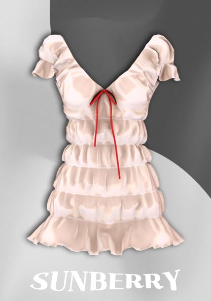 spring ruffle dress by sunberry для Симс 4. Скачать мод