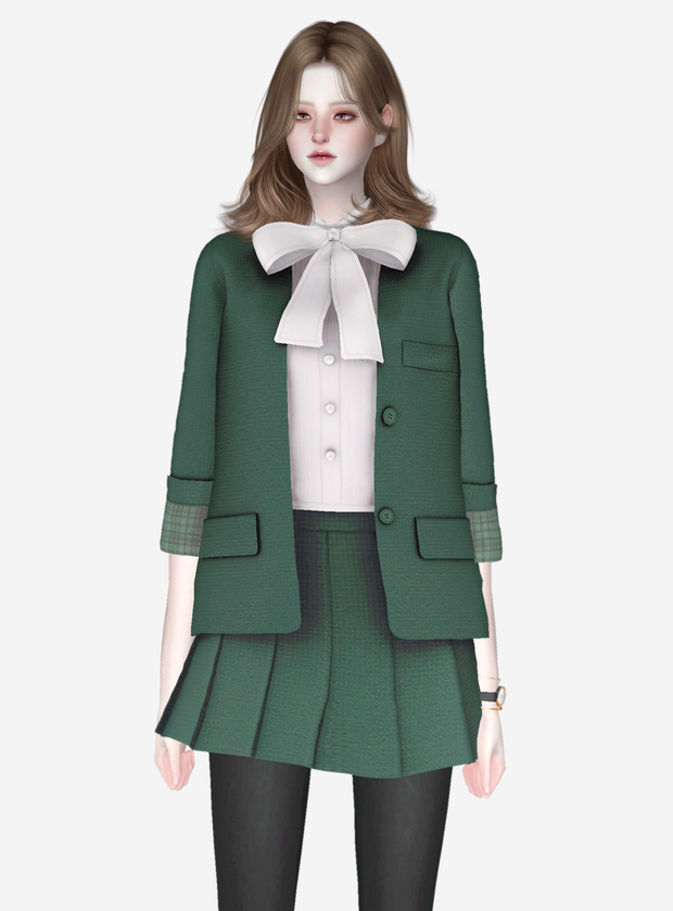 Аmelie ribbon blouse для Симс 4. Скачать мод