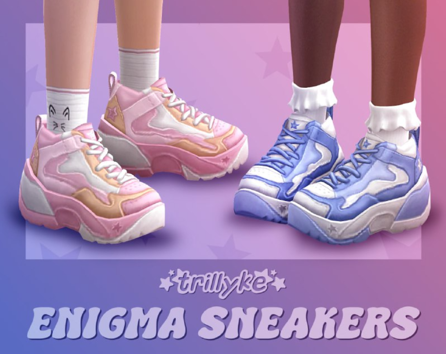 Enigma Sneakers от Trillyke для Симс 4. Скачать мод