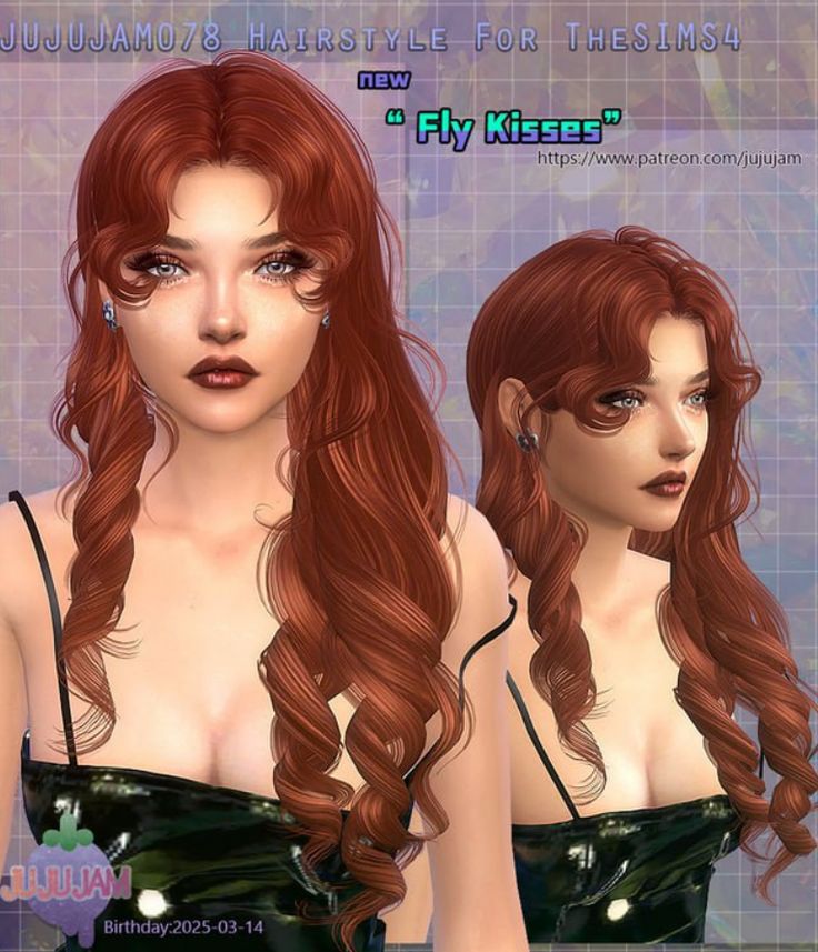 Fly Kisses Hair для Симс 4. Скачать мод
