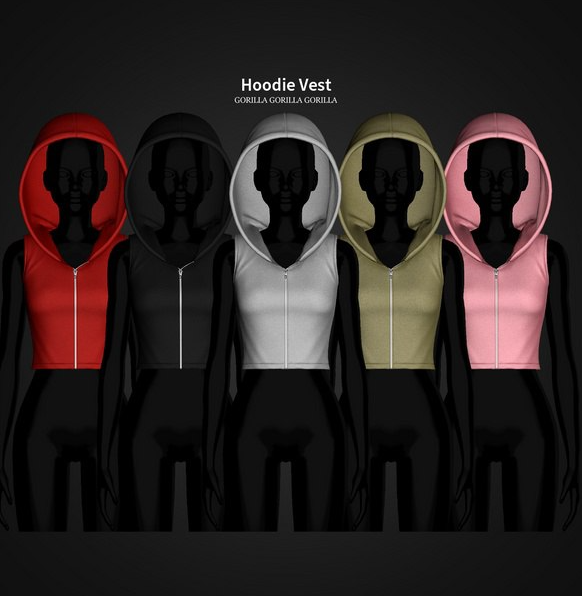 Hoodie Vest от Gorilla Gorilla Gorilla для Симс 4. Скачать мод