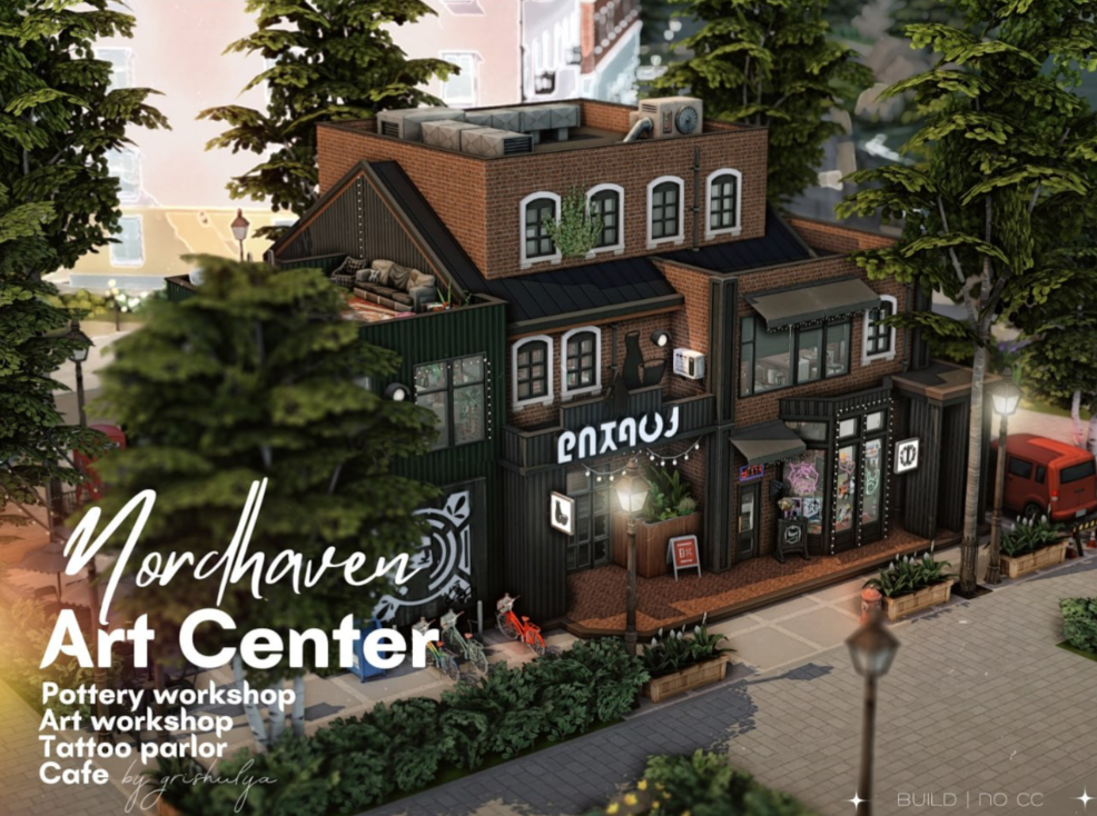 Nordhaven Art Center от Grishulya для Симс 4. Скачать мод