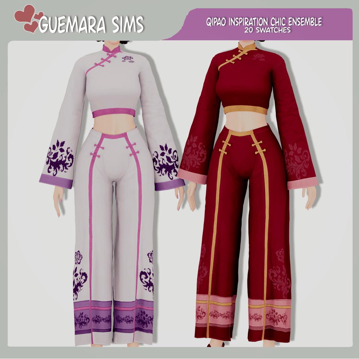 Шикарный Ансамбль Qipao Inspiration для Симс 4. Скачать мод Шикарный Ансамбль Qipao Inspiration для Симс 4. Скачать мод