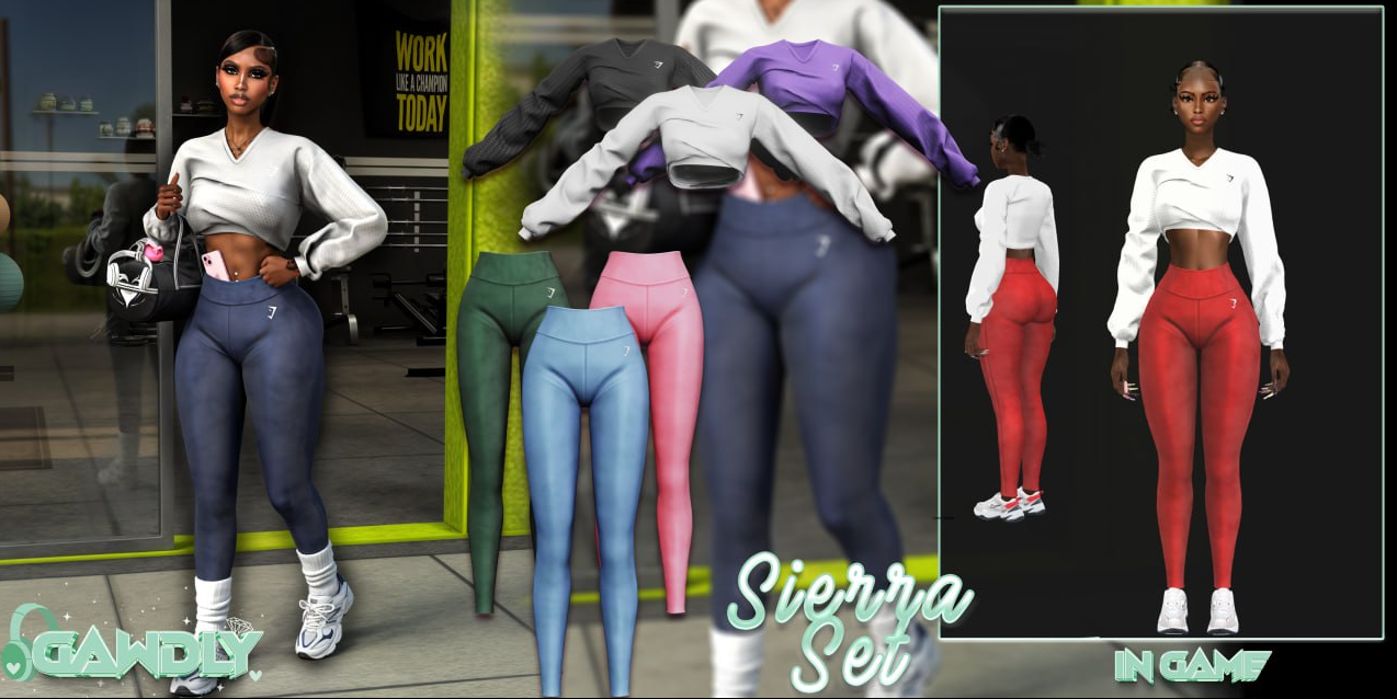 Sierra Gym Shark Set от Gawdly Games для Симс 4. Скачать мод