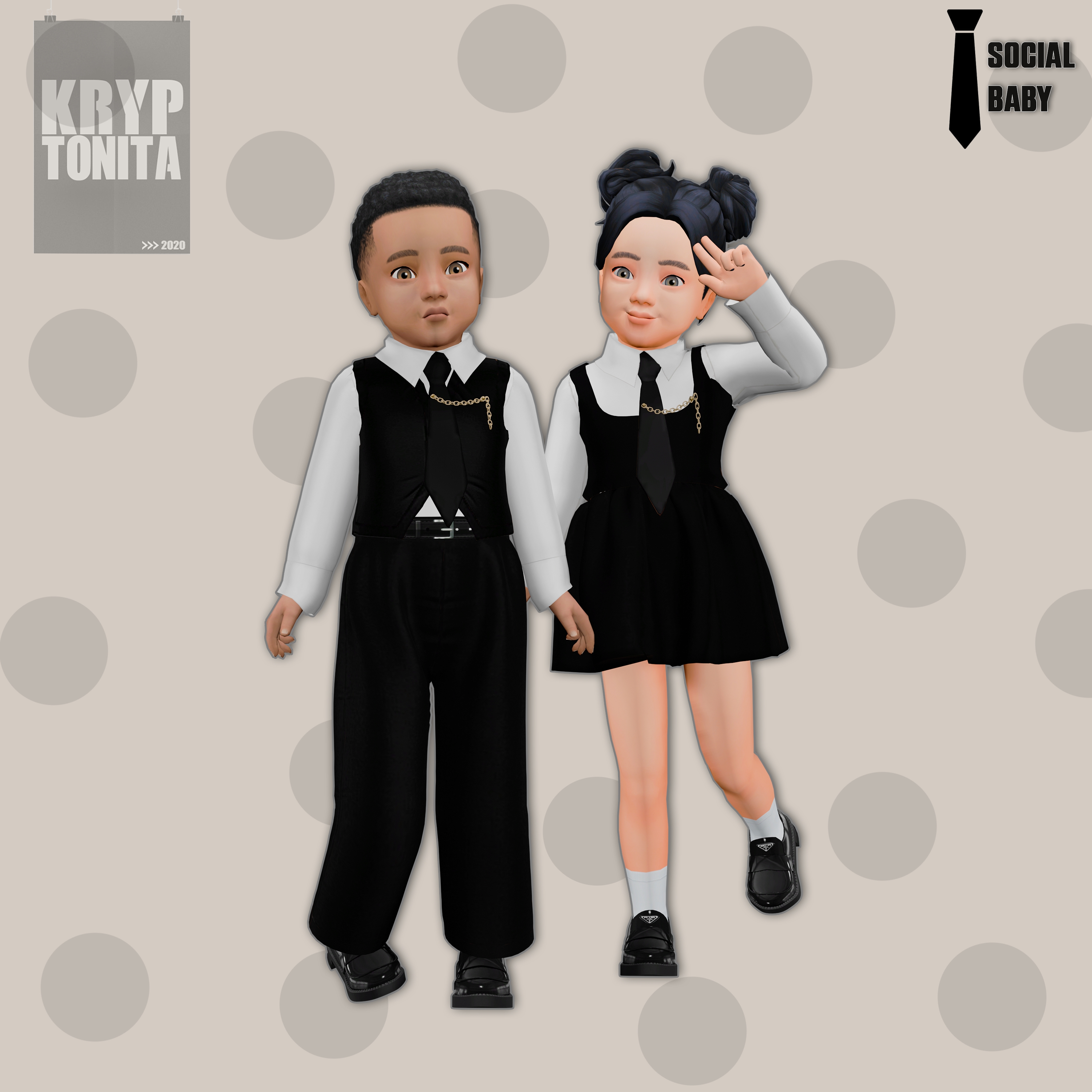Social Baby set by KRYPTONITA для Симс 4. Скачать мод