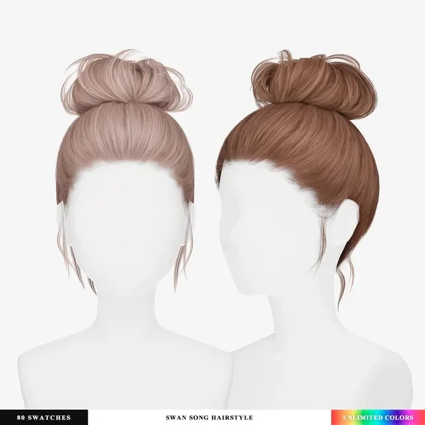 Swan Song Hairstyle для Симс 4. Скачать мод