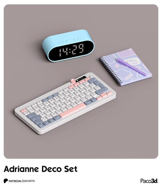 Adrianne Deco Set от Pacosims для Симс 4. Скачать мод