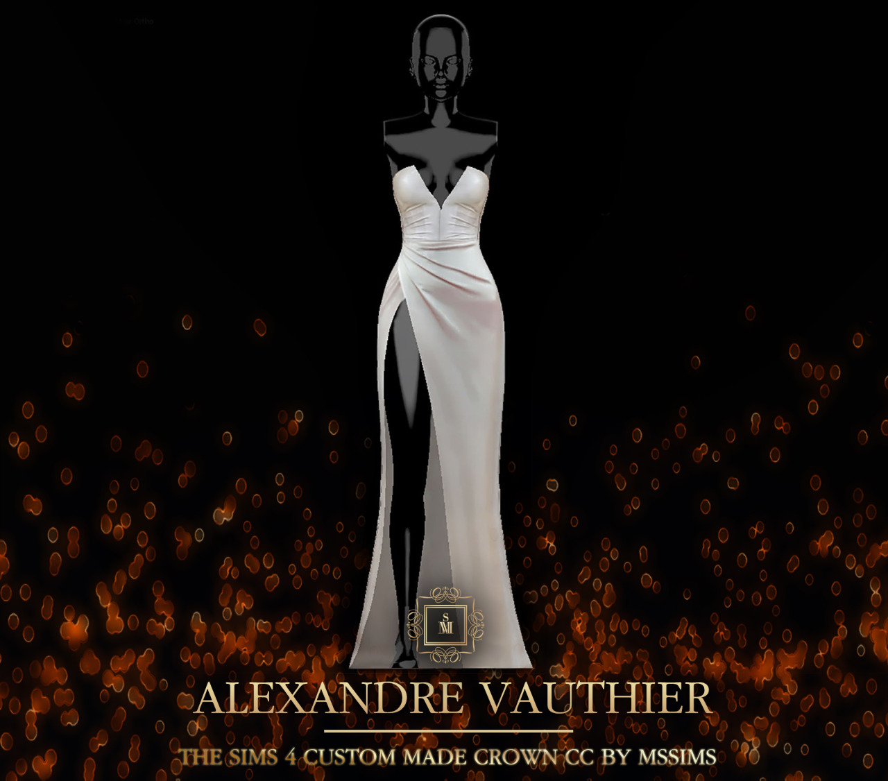 Alexandre Vauthier Dress для Симс 4. Скачать мод